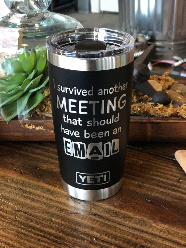 Laser Engraved Authentic YETI Rambler - SOCIAL DISTANCING QUEEN