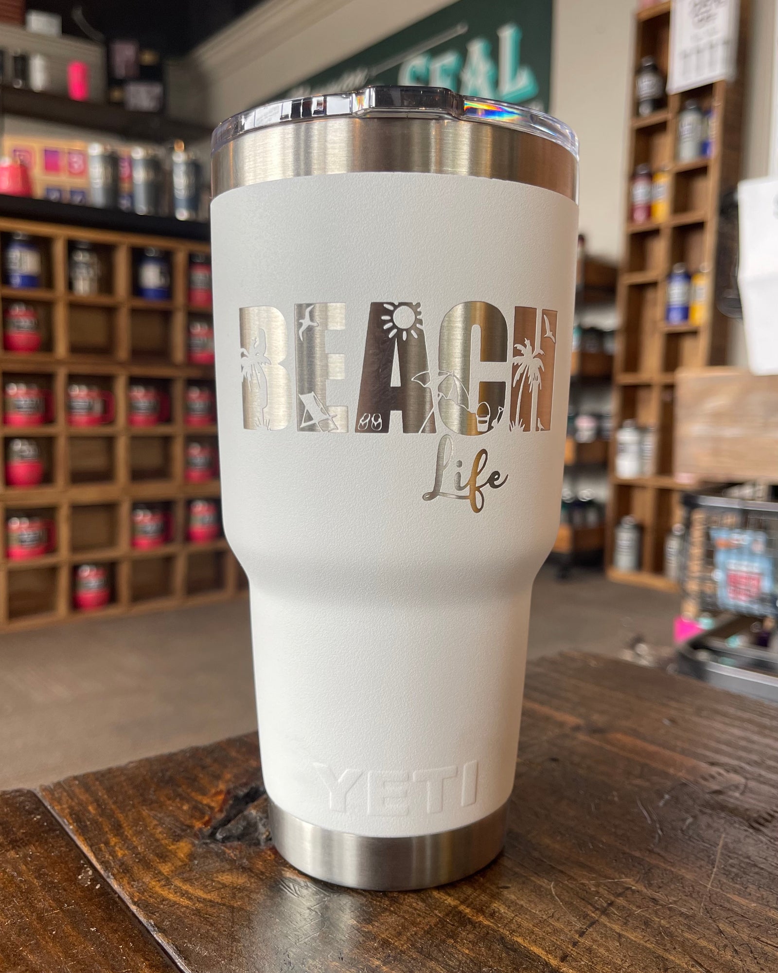 Laser Engraved Authentic YETI Rambler - DRINKS WELL with OTHERS -  ImpressMeGifts