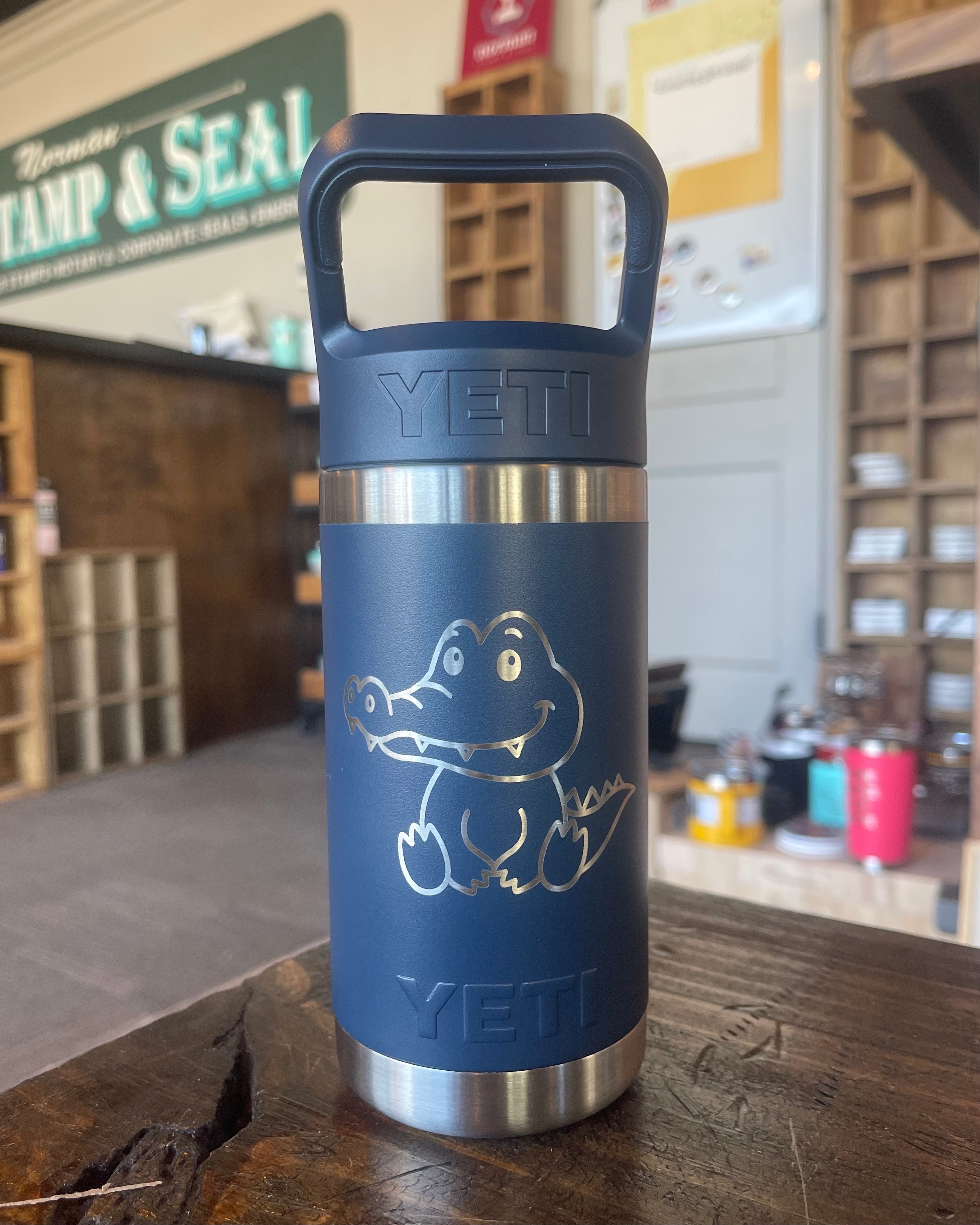 Navy Yeti 12oz Colster Lasered Engraved-PAPA BEAR - Small Batch Louisiana