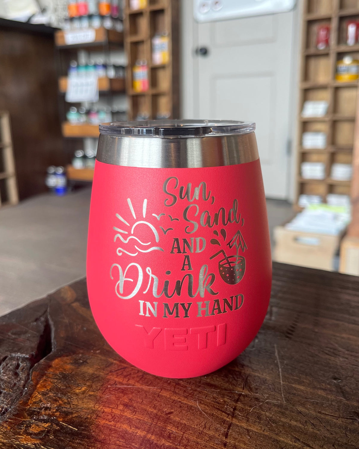 YETI WINE CUP, YETI STEMLESS WINE CUP,FREE ENGRAVING, STAINLESS WINE CUP