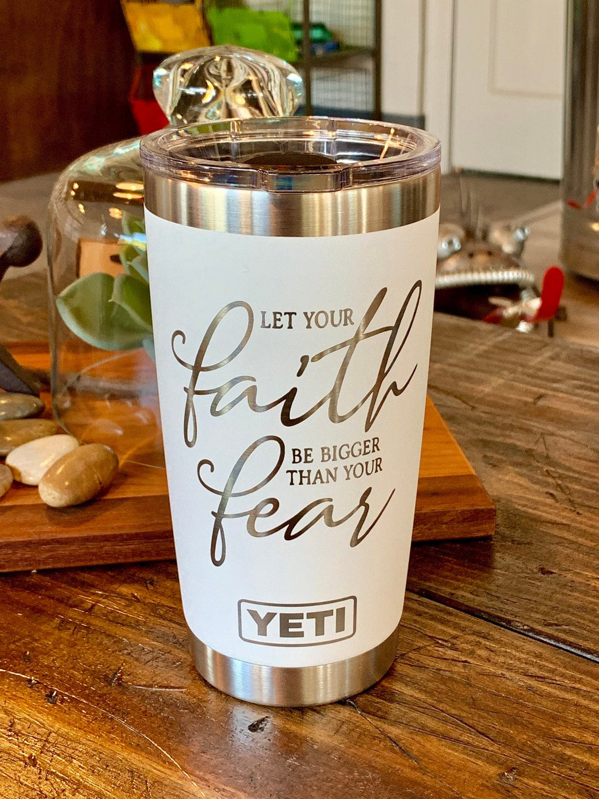 Laser Engraved Authentic YETI Rambler - DRINKS WELL with OTHERS