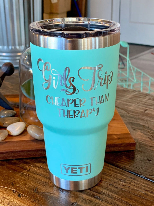 Laser Engraved Authentic YETI Rambler - GIRLS TRIP - ImpressMeGifts