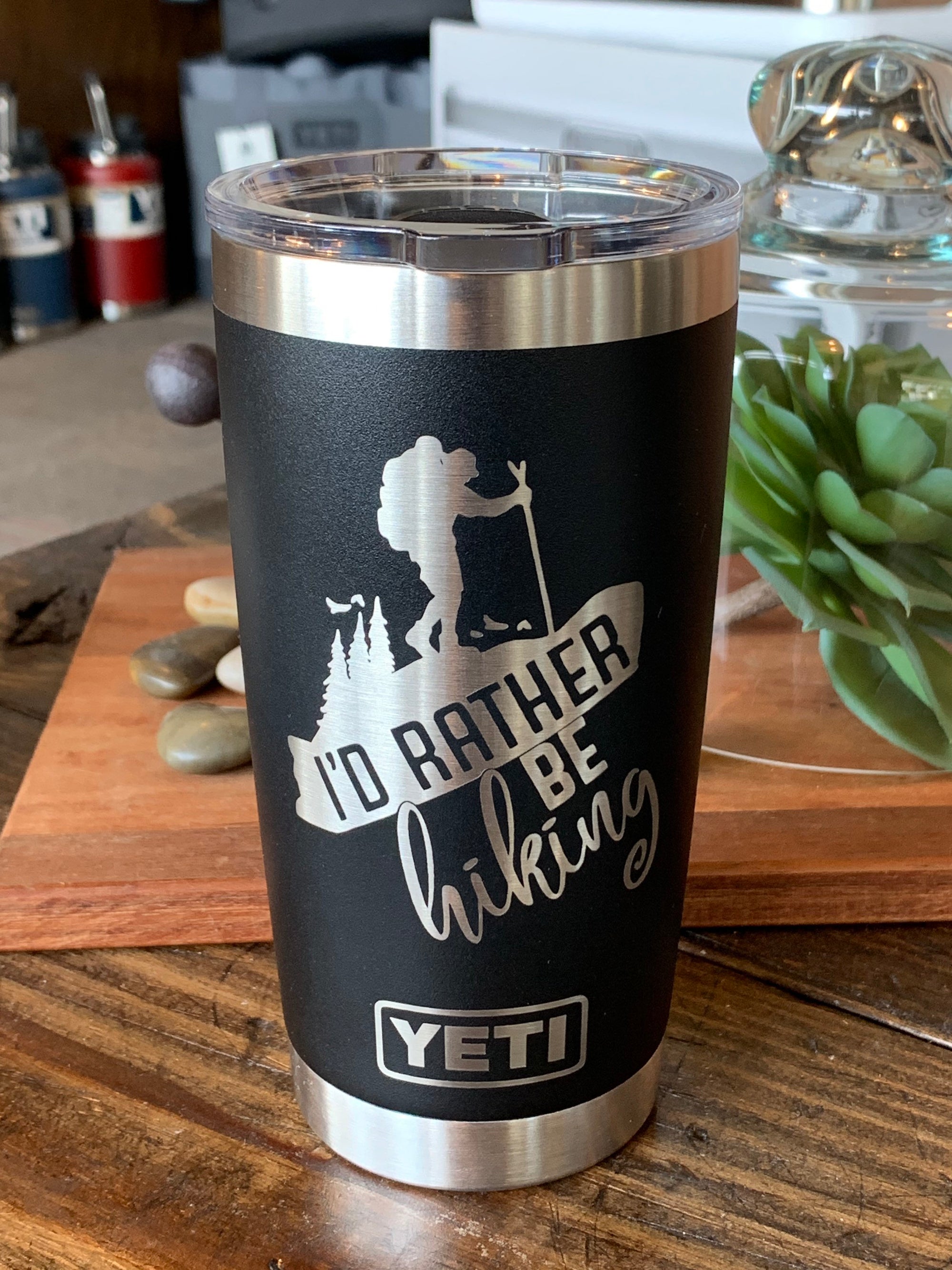 Laser Engraved Authentic YETI Rambler - BEACH IS CALLING