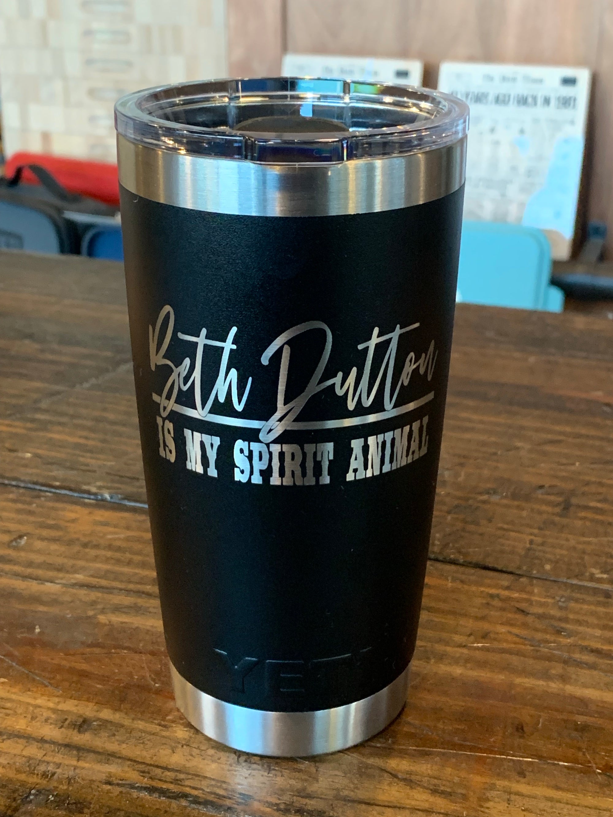 REAL YETI 25 Oz. Rambler With Straw Lid Laser Engraved Canopy 